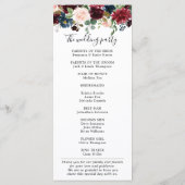 Bourgogne Blush Navy Blauw Botanische Bloemen Boho Programma (Achterkant)