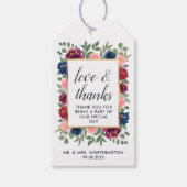 Bourgogne Blush Navy Marsala Goud Bruiloft gunst Cadeaulabel (Voorkant)