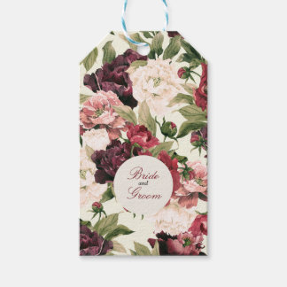 Bourgogne & Blush Peony Boeket Cadeaulabel
