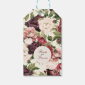 Bourgogne & Blush Peony Boeket Cadeaulabel (Achterkant)