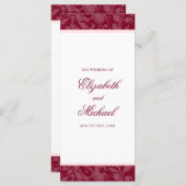 Bourgogne Blush Pink Damask Swirl Wedding Program Programma (Voorkant / Achterkant)
