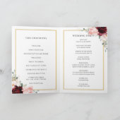 Bourgogne Blush Rose Floral Programme de mariage O (Intérieur)