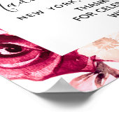 Bourgogne & Blush rose Mariage Affiche de bienvenu (Coin)