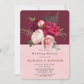 Bourgogne Blush rose Wedding shower Invitations (Devant)