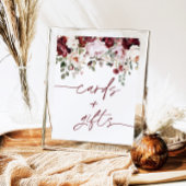 Bourgogne Blush Roze Bloemen Kaarten en Geschenken Poster