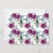 Bourgogne Blush Roze Bloemen Waterverf Girly Scrip Notitiekaartje (Achterkant)