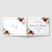 Bourgogne Blush Rust Sinaasappel Bloemen Groen Bru Gastenboek (Volledig)