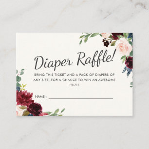 Bourgogne-boeket   Baby Shower   Luier Raffle Game Informatiekaartje