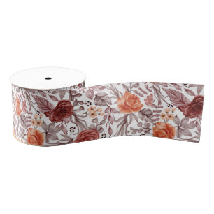 Bourgogne Boho Roos Bloemen Pampas Grass Wedding Grosgrain Lint