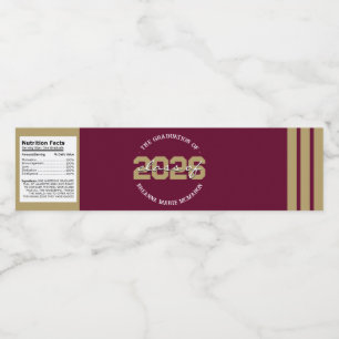 Bourgogne & Brons Afstuderen Waterflesetiket Waterfles Etiket