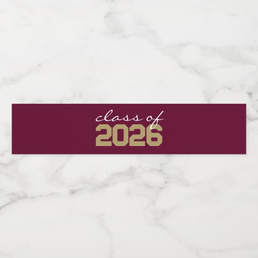 Bourgogne & Bronzen Afstuderen Waterflesetiketten Waterfles Etiket (Enkel label)