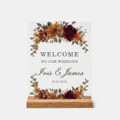 Bourgogne Brûlé Orange Rouille Florale Mariage Bie (Recto)