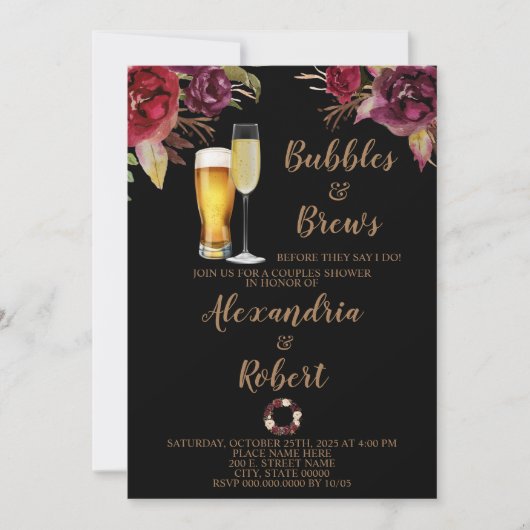 Bourgogne | Bubbles & Brews Couples Weduwen Kaart (Voorkant)
