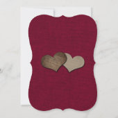 Bourgogne Burlap String Lights Zonnebloem Bruiloft Kaart (Achterkant)