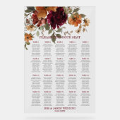 Bourgogne Burnt Orange Floral Mariage Siège (Recto)