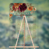 Bourgogne Burnt Orange Floral Mariage Siège (Neutre)