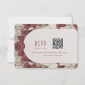 Bourgogne Calla Lily RSVP-kaart met QR-code Kaart (Voorkant)