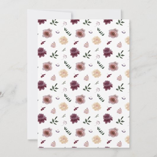 Bourgogne & Champagne Boho Rustique Faire-part de  (Dos)