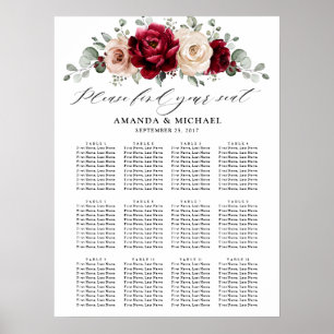 Bourgogne Champagne Ivory Mauve Roos — Zitkaart Poster