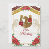 Bourgogne Charro Roses Mis Quince Invitation (Dos)