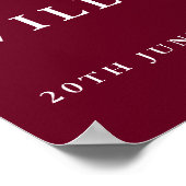 Bourgogne Chinoiserie Floral Mariage Affiche de bi (Coin)