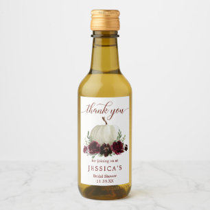 Bourgogne Citrouille Automne Mini Étiquette boutei