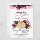 Bourgogne Citrouille Rustic Baby shower Invitation (Devant)