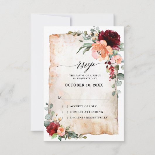 Bourgogne Corail Rose Pêche Eucalyptus RSVP (Devant)