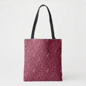Bourgogne Cranberry en Pink Spring Leaf Pattern Draagtas (Voorkant)