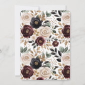 Bourgogne Cream Bloemen bruiloft Kaart (Achterkant)