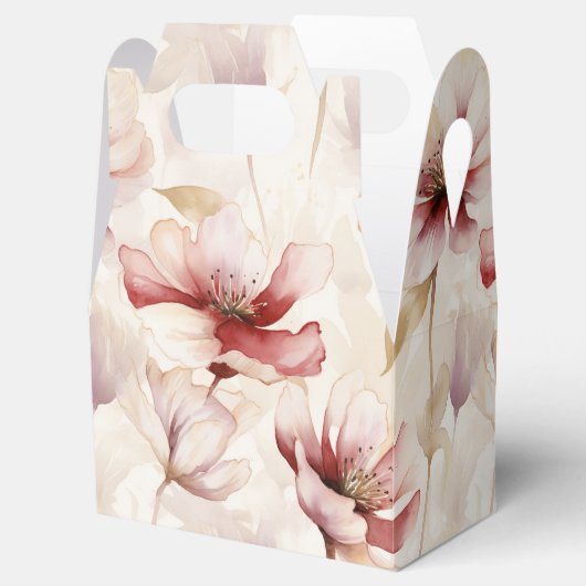 Bourgogne Cream Spring Flowers Bedankdoosjes (Geopend)