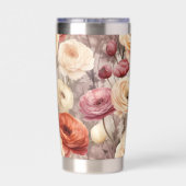 Bourgogne Cream Spring Flowers Geïsoleerde Drinkbeker (Achterkant)