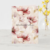 Bourgogne Crème Lavendel Bloemen Liefde Kaart (Gele Bloem)