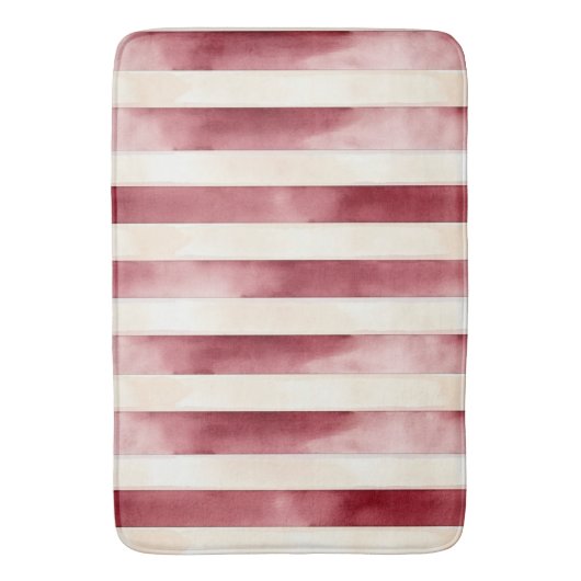 Bourgogne Crème Stripes Badmat (Voorkant Verticaal)