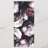 Bourgogne Custom Bloemen Bruiloft Menu (Achterkant)