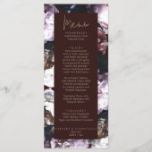 Bourgogne Custom Bloemen Bruiloft Menu (Voorkant)