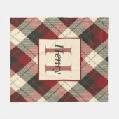 Bourgogne, Dark Grey en Tan Play gepersonaliseerd Fleece Deken (Voorkant (Horizontaal))