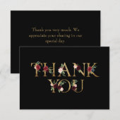 Bourgogne élégant Merci floral (Devant / Derrière)