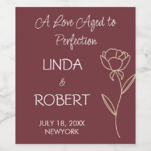 Bourgogne Elegant Wedding Wine Label