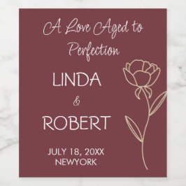 Bourgogne Elegant Wedding Wine Label Wijn Etiket