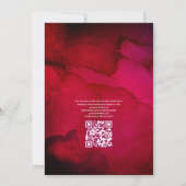 Bourgogne en Abstracte gouden Floral Wedding Kaart (Achterkant)