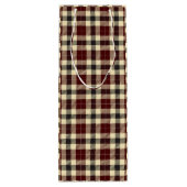 Bourgogne en Black Tartan Pset Wine Gift Bag Wijn Cadeautas (Achterkant)
