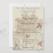 Bourgogne en bruine bruiloft kaart (Achterkant)