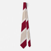 Bourgogne en Champagne-kleurige Regimental Stripe Stropdas (Voorkant)