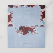 Bourgogne en Dusty Blue Floral Waterverf (Buitenkant ongevouwen)