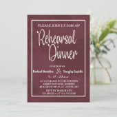 Bourgogne en Glitter Pocket Rehearsal Dinner Kaart (Staand voorkant)