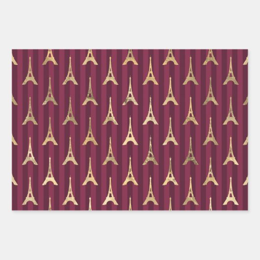 Bourgogne en Gold Paris Inpakpapier Vel (Voorkant 2)