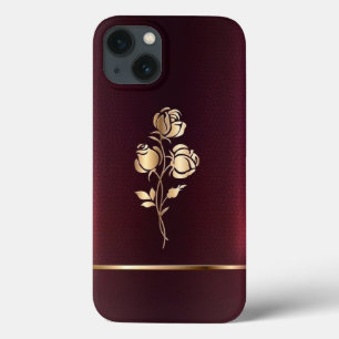 Bourgogne en goud iPhone 13 hoesje