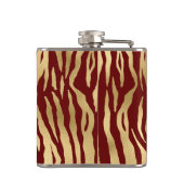 Bourgogne en goud Wild Animal Print Heupfles (Achterkant)
