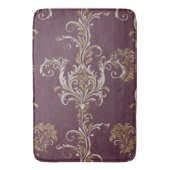 Bourgogne en gouden Damask Badmat (Voorkant Verticaal)